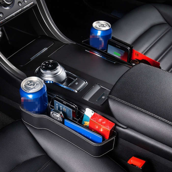 Car Multi-functional Console Box Cup Holder Seat Gap Side Storage Box, Frizzled Feather Style, Co...