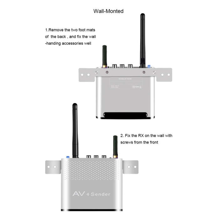 Measy AV230-2 2.4GHz Set-top Box Wireless Audio / Video Transmitter + 2 Receiver, Transmission Di...