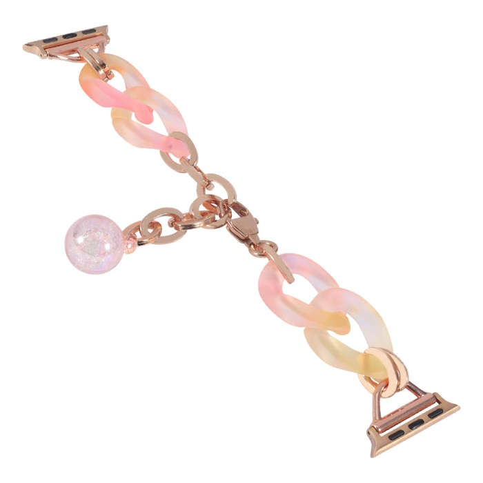 For Apple Watch Series 7 41mm Gradient Resin Chain Watch Band(Pink)