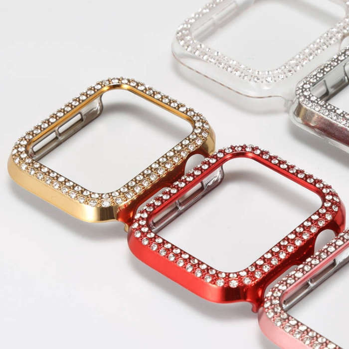 For Apple Watch Series 3 / 2 / 1 38mm Plating Dual-Row Diamond Hollow PC Watch Case(Transparent)
