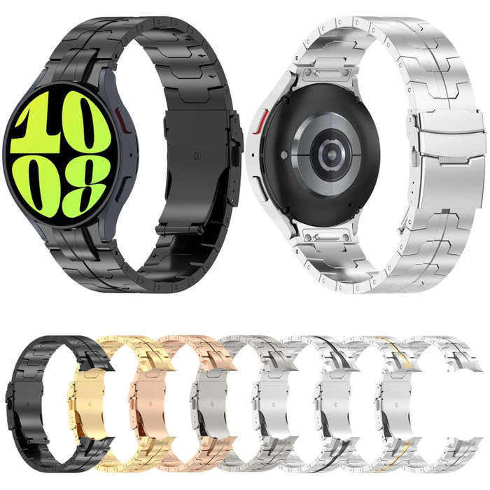 For Samsung Galaxy Watch 6 / 6 Classic Button Style Stainless Steel Watch Band(Black)