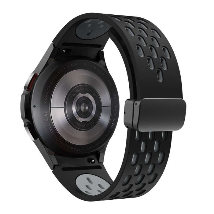 For Samsung Galaxy Watch 6 / 6 Classic Two Color Magnetic Folding Black Buckle Watch Band(Black G...