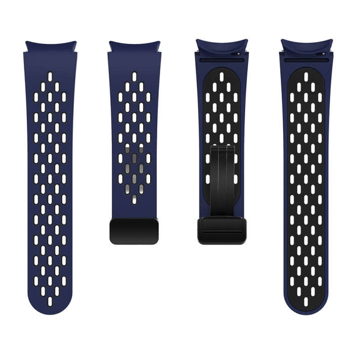 For Samsung Galaxy Watch 6 / 6 Classic Two Color Magnetic Folding Black Buckle Watch Band(Midnigh...