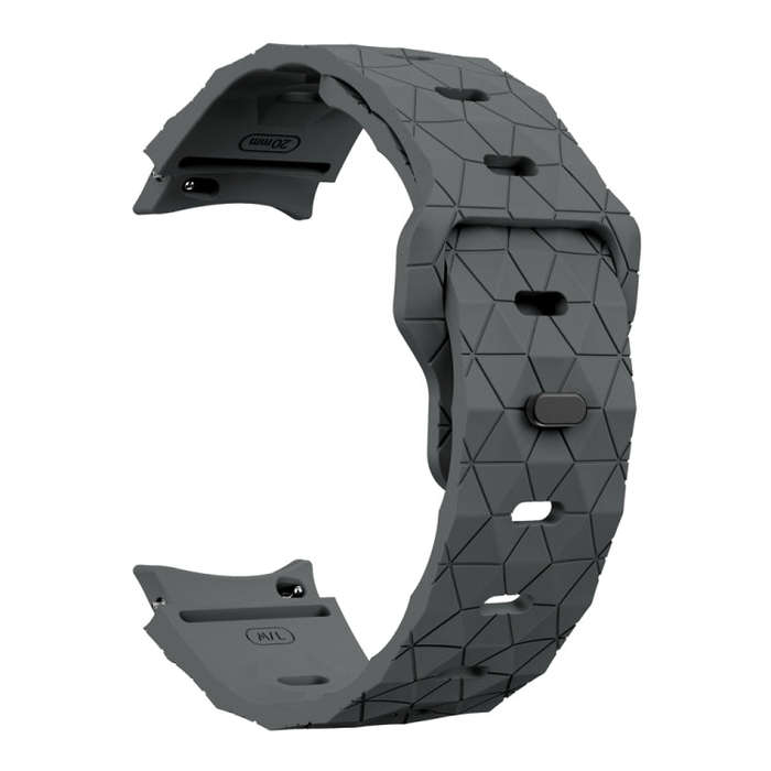 For Samsung Galaxy Watch 6 / 6 Classic Football Pattern Reverse Buckle Silicone Watch Band(Grey)