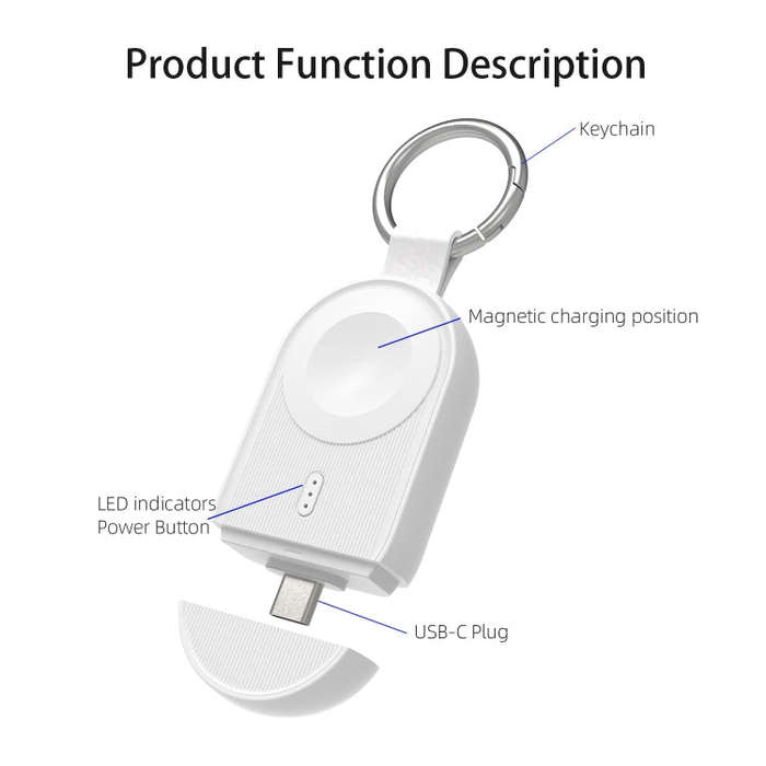 For Apple Watch / AirPods Series U20A Portable Magnetic Wireless Charger(White)