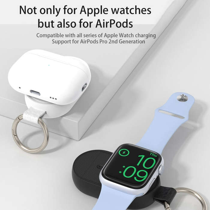 For Apple Watch / AirPods Series U20A Portable Magnetic Wireless Charger(Black)