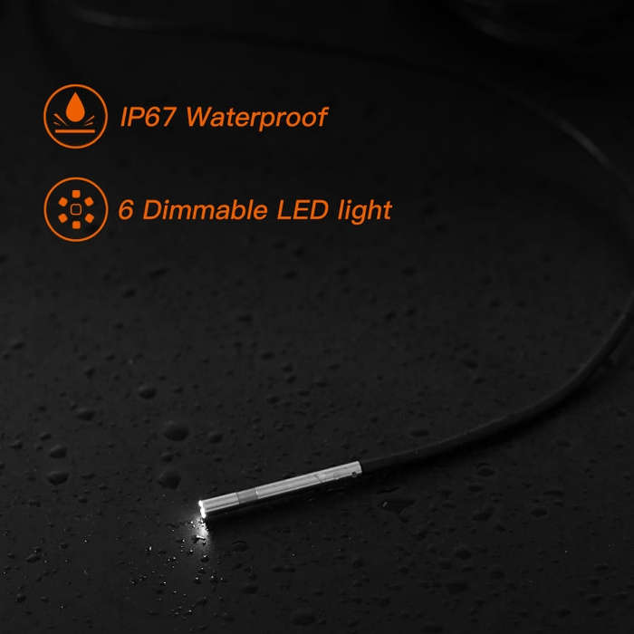 F240 3.9mm HD 1080P IP67 Waterproof WiFi Direct Connection Digital Endoscope, Cable Length:5m(Black)