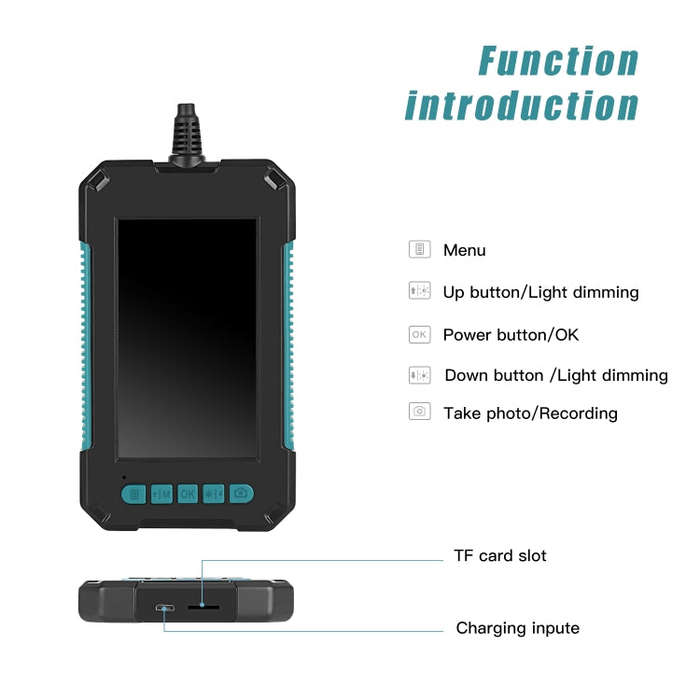 P40 8mm 1080P IP68 Waterproof 4.3 inch Highlight Screen Dual Camera Digital Endoscope, Length:5m ...