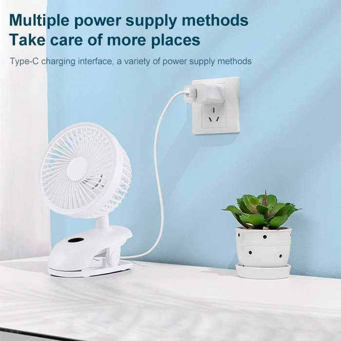 F601 Multifunctional Clip-on Electric Fan with LED Display (Blue)