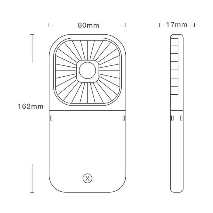 F20 Electroplating Handheld Fan Portable Desktop Folding Mute USB Hanging Neck Fan (White)
