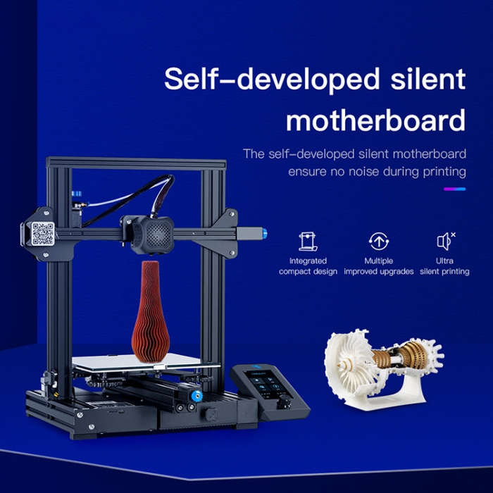 CREALITY Ender-3 V2 Craborundom Glass Platform Ultra-silent DIY 3D Printer, Print Size : 22 x 22 ...