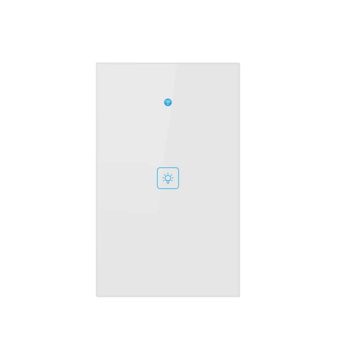 WS-US-01 EWeLink APP & Touch Control 2A 1 Gang Tempered Glass Panel Smart Wall Switch, AC 90V-250...