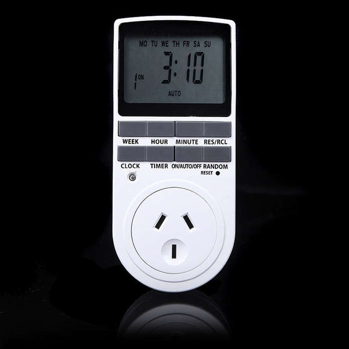 AC 240V Smart Home Plug-in Programmable LCD Display Clock Summer Time Function 12/24 Hours Change...