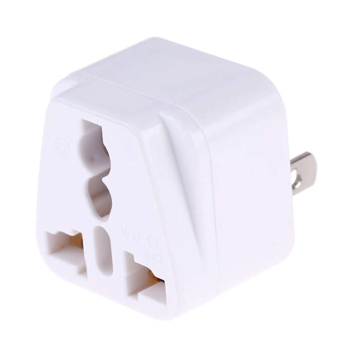 Portable Universal Socket to US Plug Power Adapter Travel Charger (White)