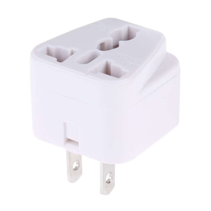 Portable Universal Socket to US Plug Power Adapter Travel Charger (White)