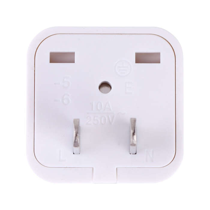 Portable Universal Socket to US Plug Power Adapter Travel Charger (White)