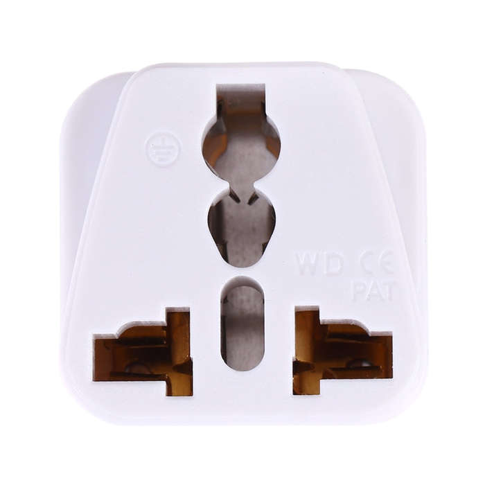Portable Universal Socket to US Plug Power Adapter Travel Charger (White)