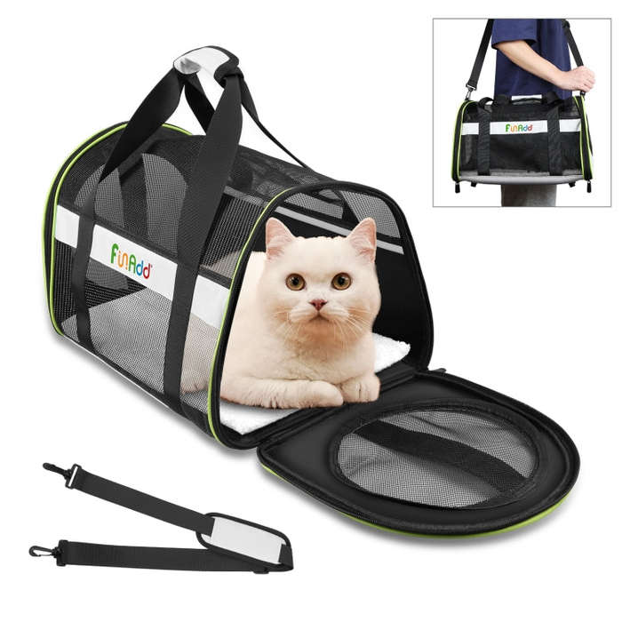 FUNADD Pet Travel Carrier Bag Shoulder Foldable Tote Bag(Grey)