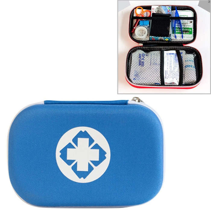 25 In 1 EVA Portable Car Home Outdoor Emergency Supplies Kit Survival Rescue Box(Blue)