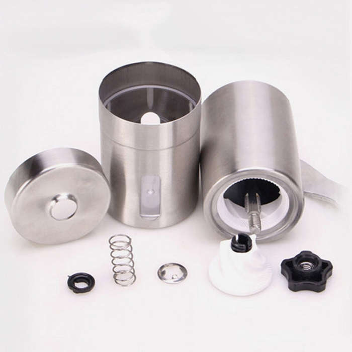 Portable Conical Burr Mill Manual Stainless Steel Bean Pepper Hand Crank Coffee Grinder, Gift Box...