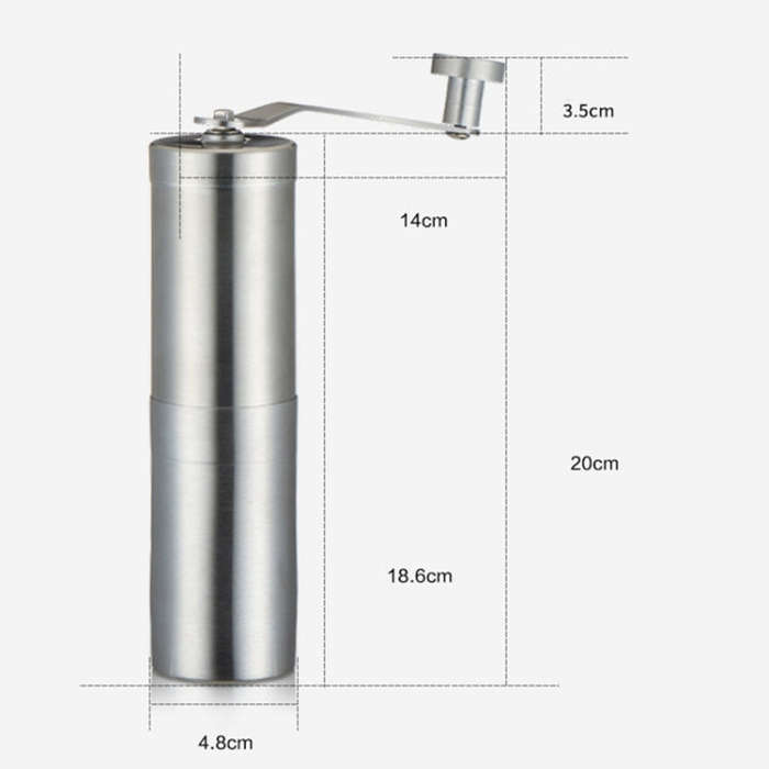 Portable Conical Burr Mill Manual Stainless Steel Bean Pepper Hand Crank Coffee Grinder, Gift Box...