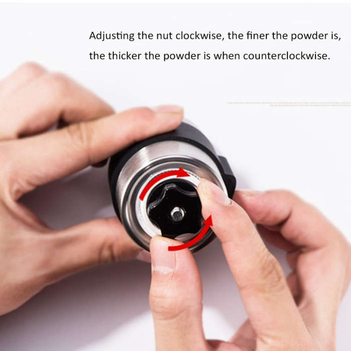 Portable Conical Burr Mill Manual Stainless Steel Hand Crank Coffee Bean Grinder with Silicone Ri...