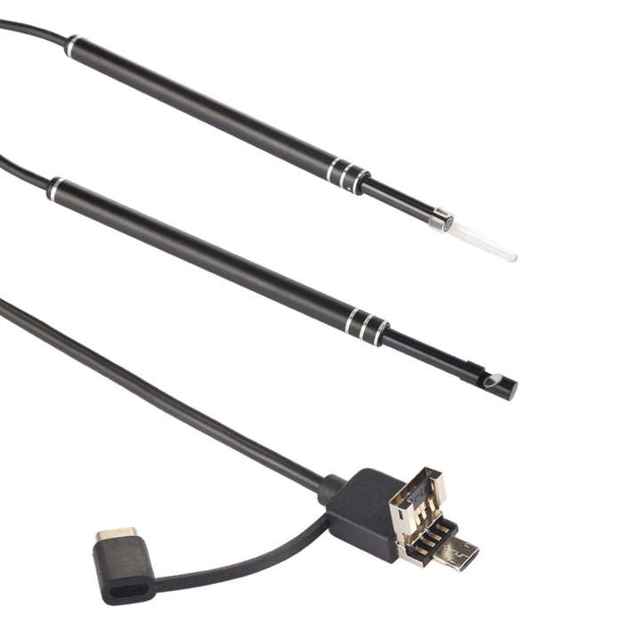i96 3 in 1 USB Ear Scope Inspection HD 0.3MP Camera Visual Ear Spoon for OTG Android Phones & PC ...