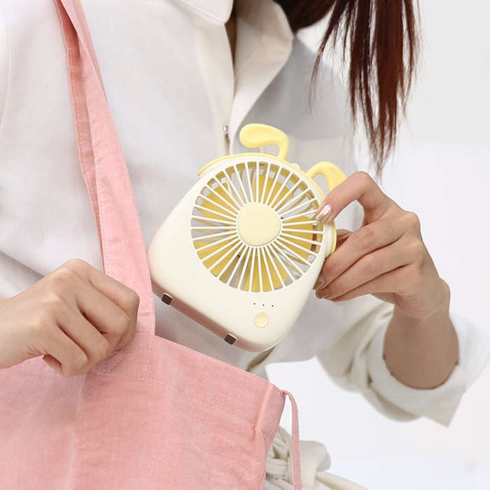 WT-F14 1200 mAh Pig Shape Mini Portable Fan with 3 Speed Control(Purple)