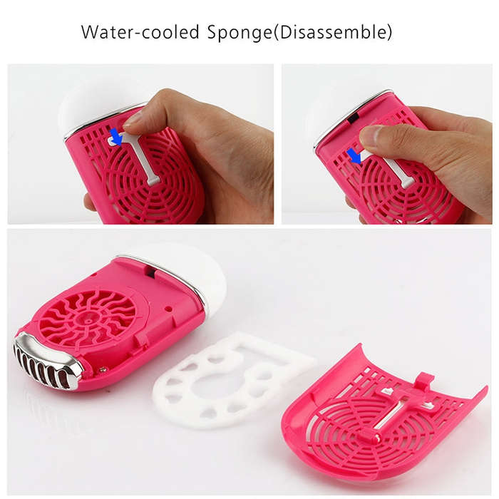 Portable Mini USB Charging Air Conditioner Refrigerating Handheld Small Fan (Blue)