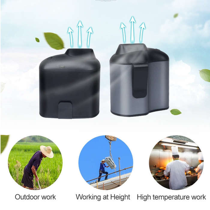 Portable Creative Hanging Waist USB Fan with Three Adjustable Wind Speed (Grey)