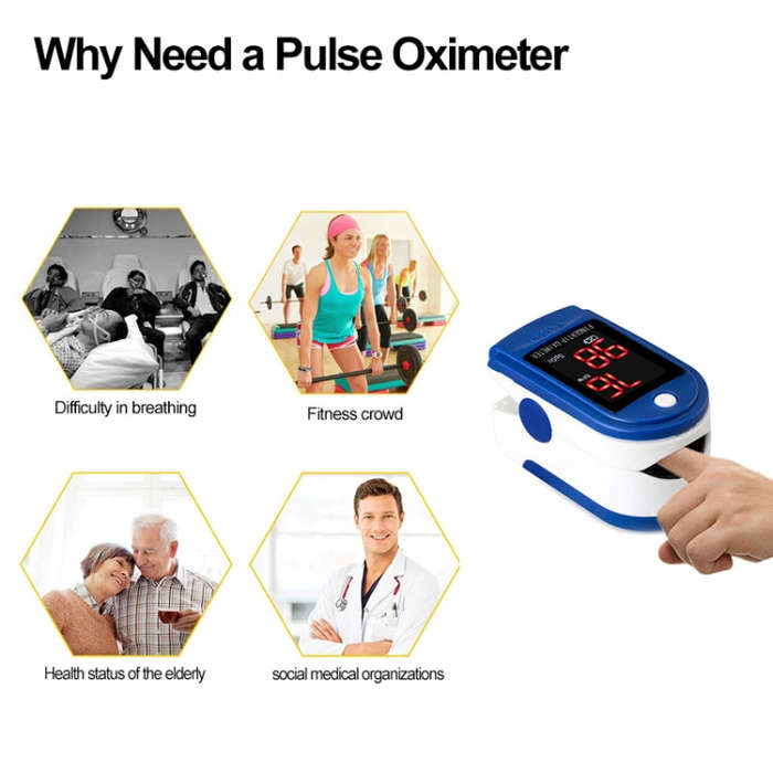 Precision Finger Pulse Oximeter Blood Oxygen Monitor(Blue)