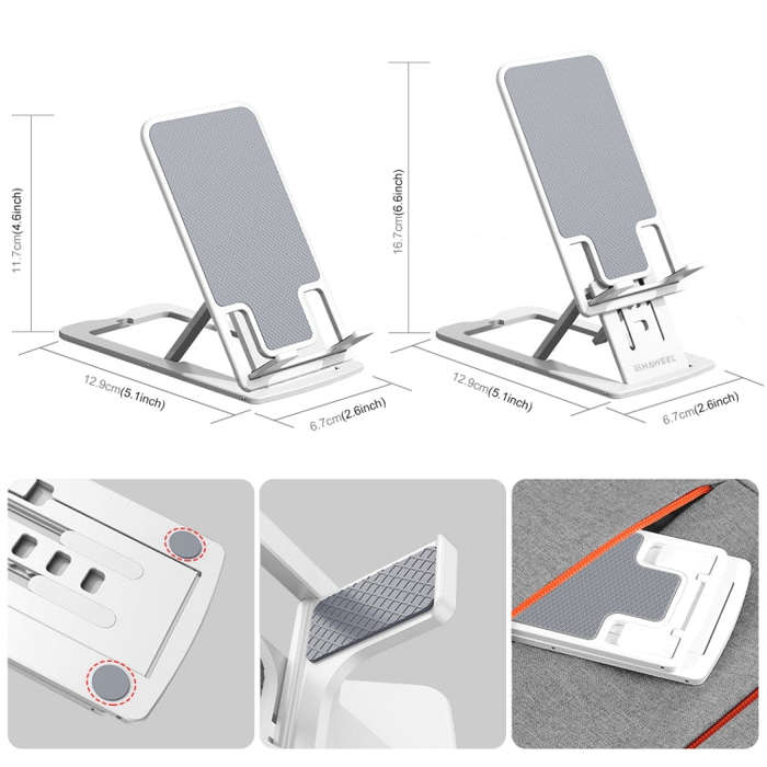 HAWEEL Adjustable Lifting Folding Portable Live Broadcast Desktop Plastic Holder(White)