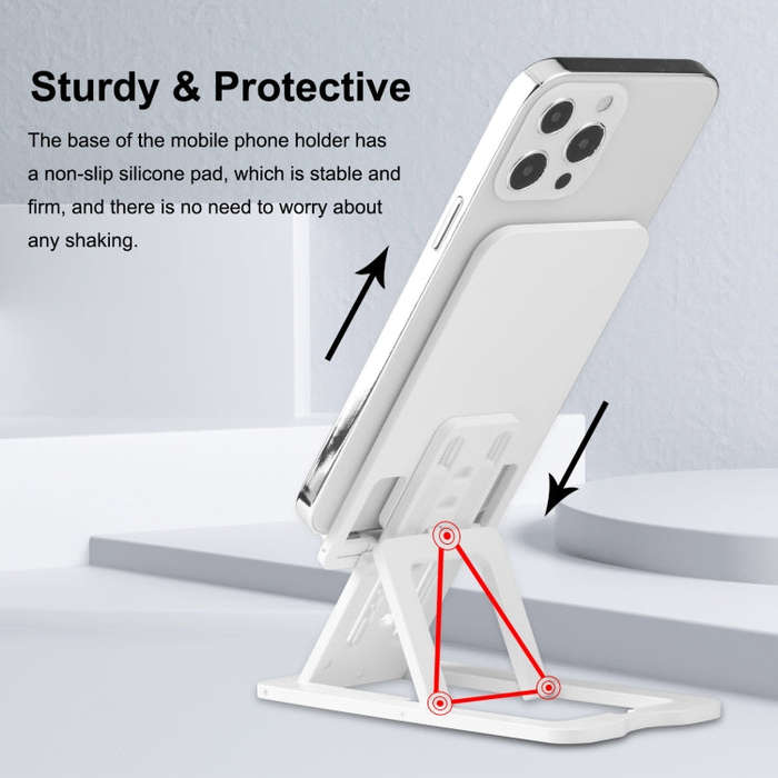 HAWEEL Adjustable Lifting Folding Portable Live Broadcast Desktop Plastic Holder(White)