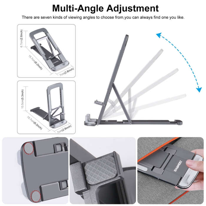 HAWEEL Adjustable Lifting Folding Live Broadcast Aluminum Alloy Desktop Holder(Dark Gray)