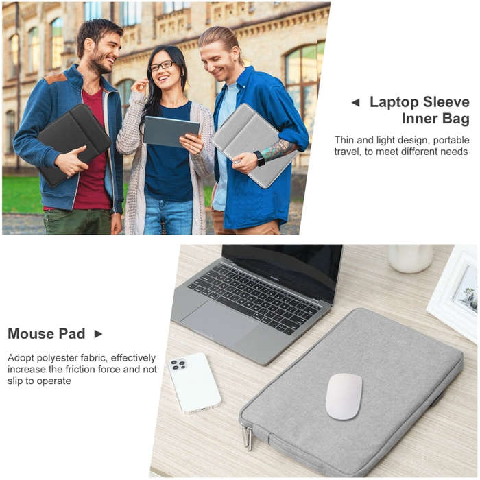 HAWEEL Laptop Sleeve Case Zipper Briefcase Bag with Handle for 15-16.7 inch Laptop(Grey)