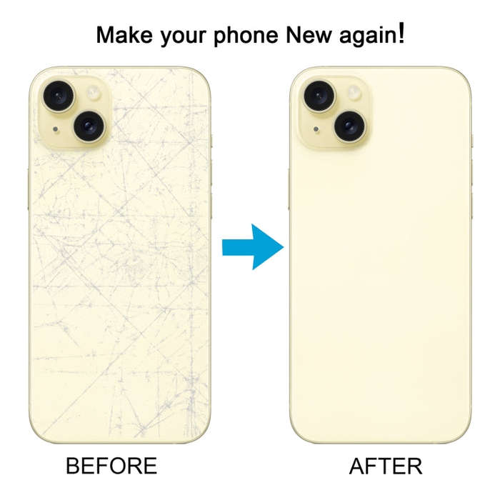 For iPhone 15 Easy Replacement Big Camera Hole Glass Back Battery Cover(Yellow)