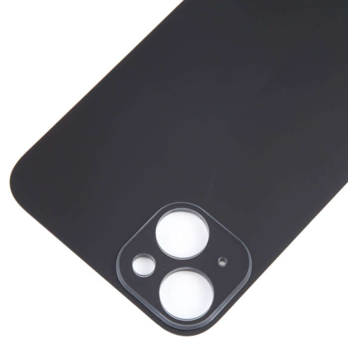For iPhone 15 Plus Easy Replacement Big Camera Hole Glass Back Battery Cover(Black)