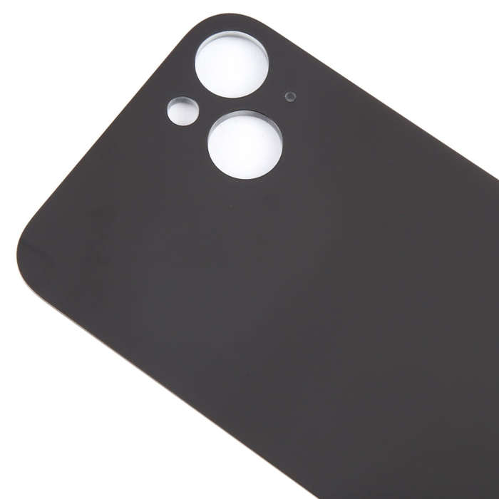 For iPhone 15 Plus Easy Replacement Big Camera Hole Glass Back Battery Cover(Black)