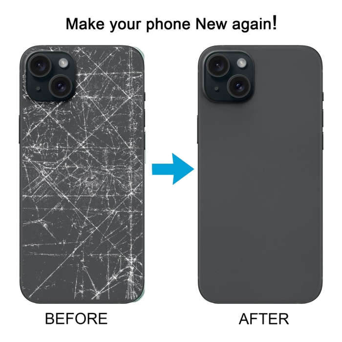 For iPhone 15 Plus Easy Replacement Big Camera Hole Glass Back Battery Cover(Black)