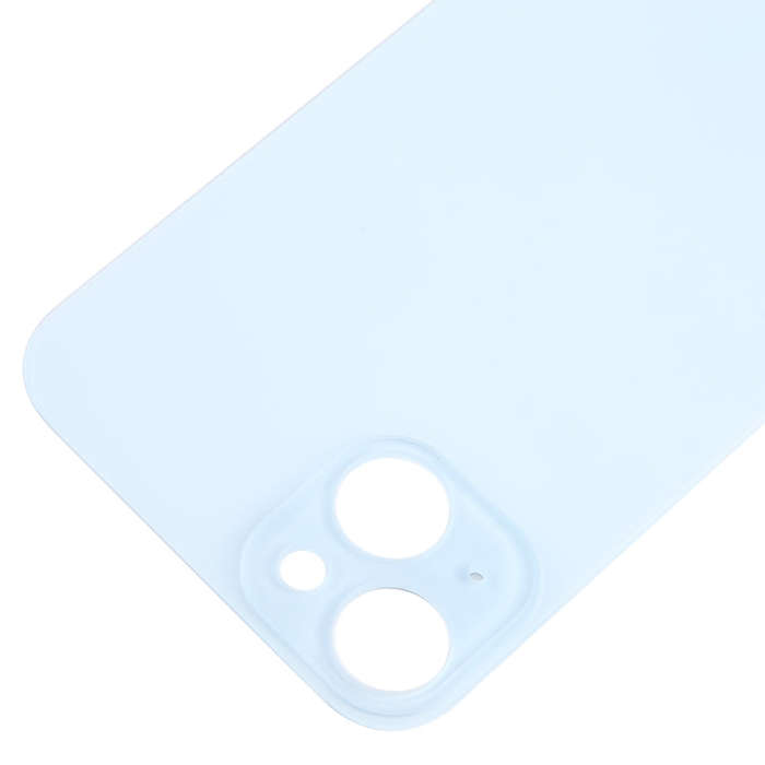 For iPhone 15 Plus Easy Replacement Big Camera Hole Glass Back Battery Cover(Blue)