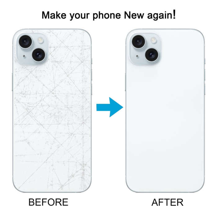 For iPhone 15 Plus Easy Replacement Big Camera Hole Glass Back Battery Cover(Blue)