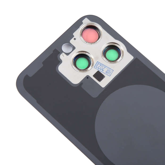 For iPhone 15 Pro Glass Battery Back Cover with Camera Lens Cover(Blue)
