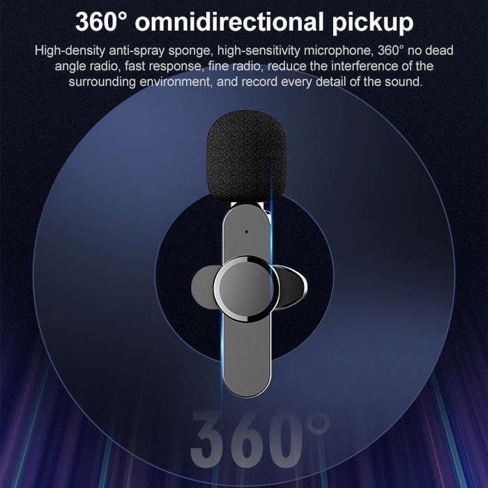 8 Pin Interface Live Broadcast Wireless Lavalier Microphone