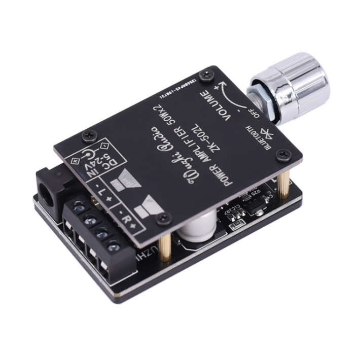 ZK-502L Bluetooth 5.0 12/24V Wireless Stereo Audio Digital Power Amplifier Board 50Wx2 Bluetooth ...