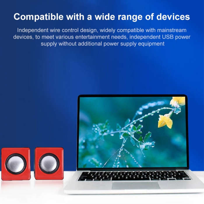 USB Mini Mobile Phone Computer Wired Speaker, Does Not Support Tuning(Red)