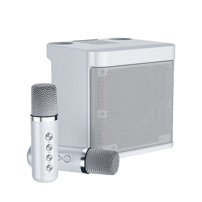 YS-203 Bluetooth Karaoke Speaker Wireless Microphone(Silver)