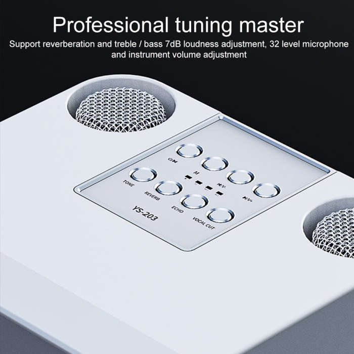 YS-203 Bluetooth Karaoke Speaker Wireless Microphone(Silver)