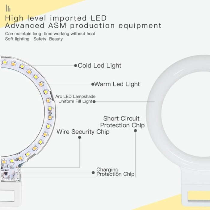 XJ18 LED Light Live Self-timer Flash Fill Light(Black)