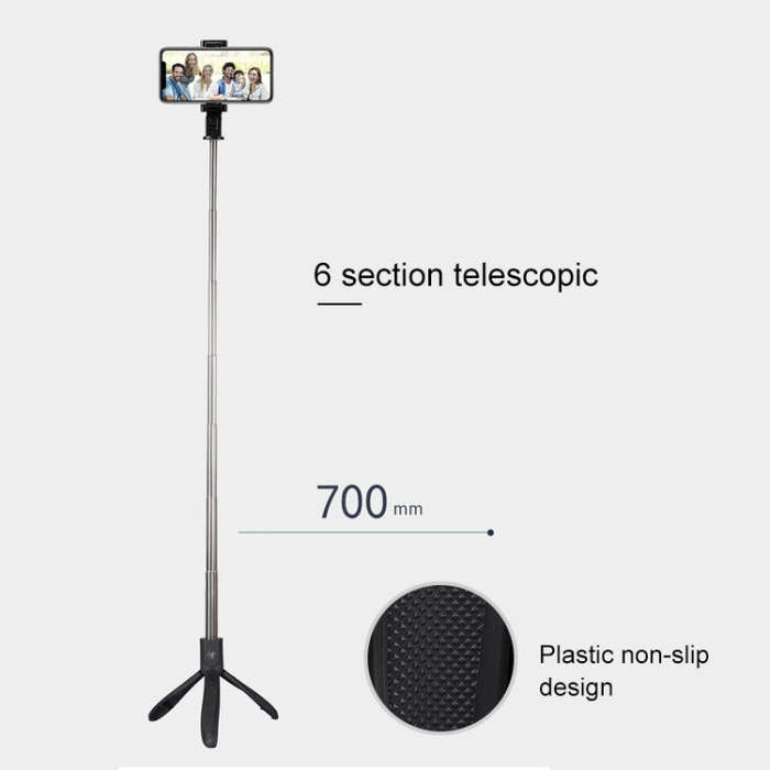 Mai Appearance K06 Multi-function Live Broadcast Mobile Bluetooth Self-timer Pole Tripod (Black)