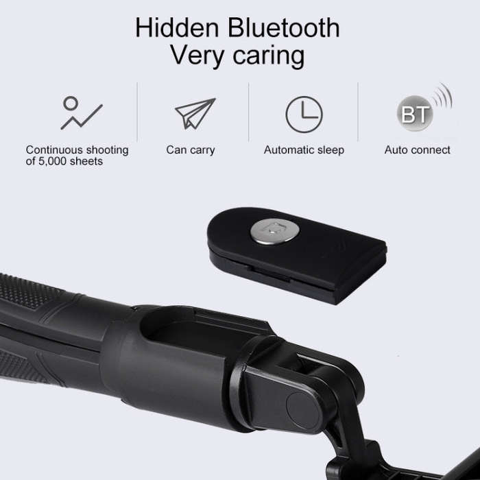 Mai Appearance K06 Multi-function Live Broadcast Mobile Bluetooth Self-timer Pole Tripod (Black)